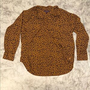 Gloria Vanderbilt Leopard Print Blouse - Brown and Black
